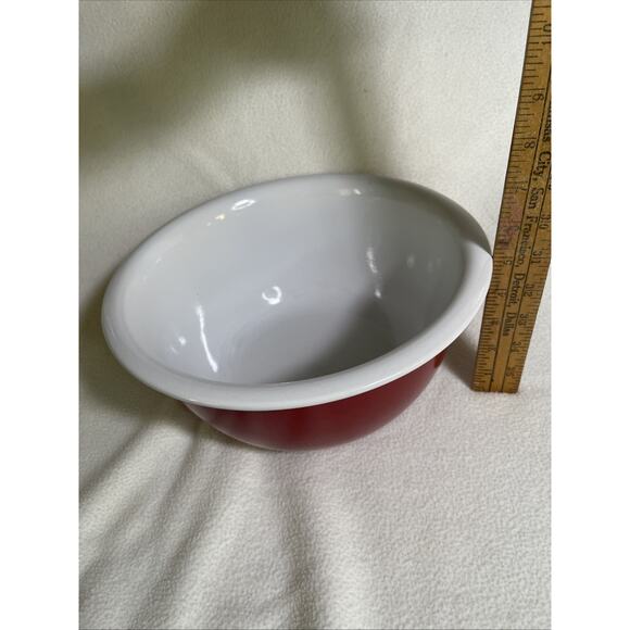 Corningware Coordinates Mixing Bowl 3 Qt Cajun Red Nesting Stoneware - Picture 4 of 5